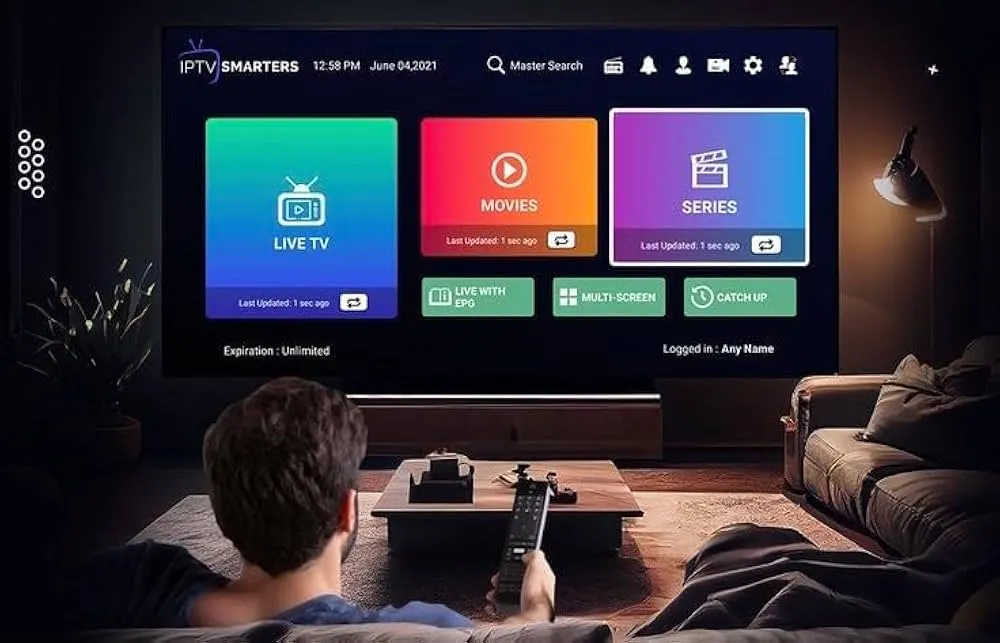 Interface IPTV Smarters Pro sur télévision